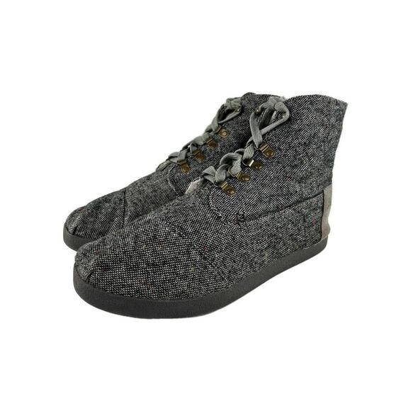 TOMS Men's Chukka Fleck Boots US 11.5 Gray Wool Blend Lace-Up Boot - Picture 1 of 12